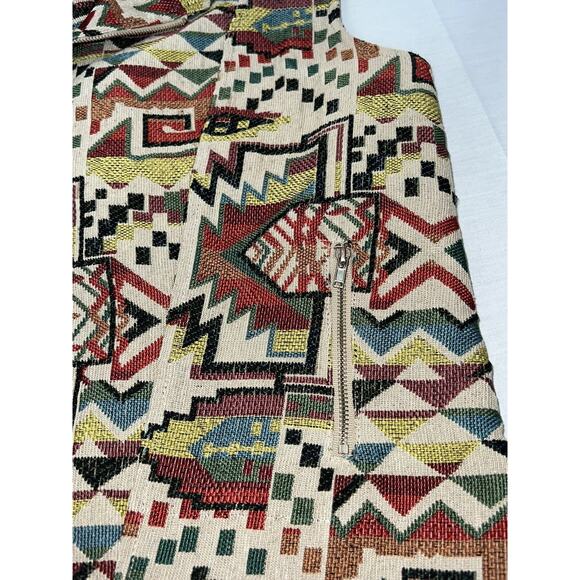 Aztec Vest Women’s Size Small Southwestern Tapestry West 36th Diagonal Zip Rodeo - Picture 8 of 13